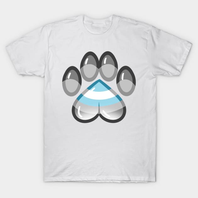 LGBTQ+ Pride Heart Paws - Demiboy T-Shirt by leashonlife